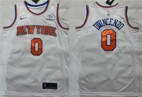 Men%27s New York Knicks #0 Donte DiVincenzo White Stitched Basketball Jersey->new york knicks->NBA Jersey